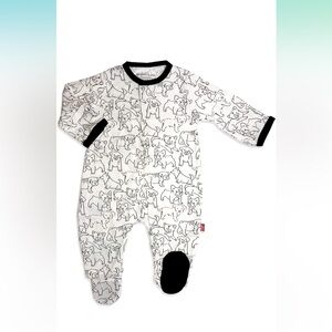 Adorable Magnetic Me puppy print footie pajamas, size 3-6 months